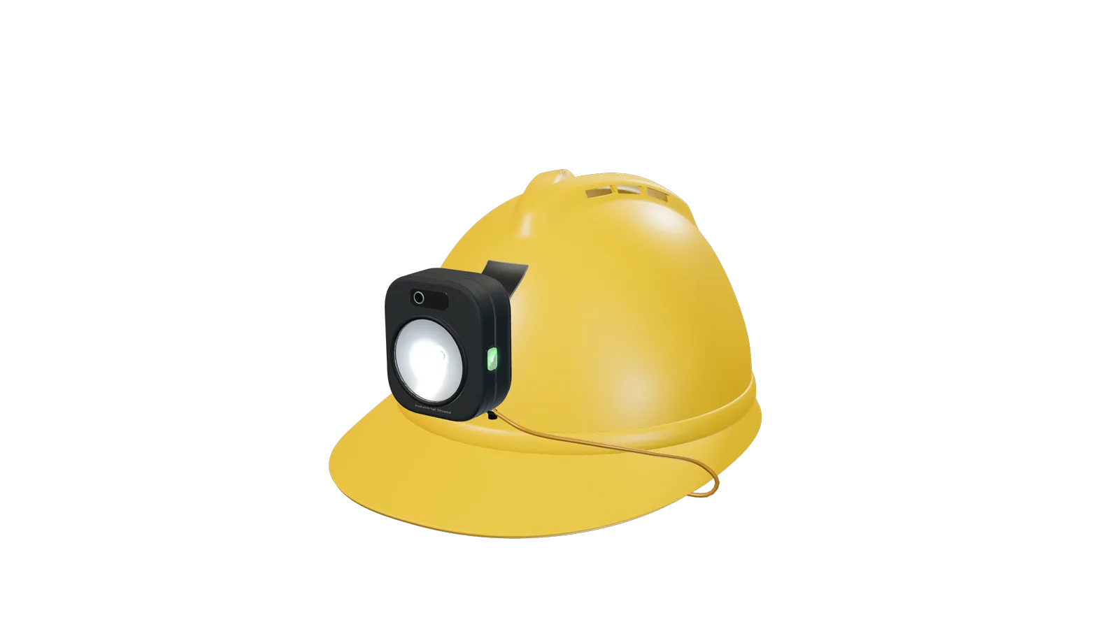 The helmet with the lamp front head fitted.