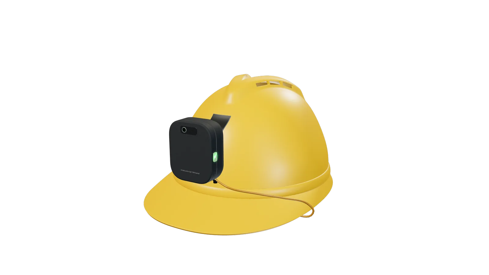 The helmet with the sensor front head fitted in place of the lamp.